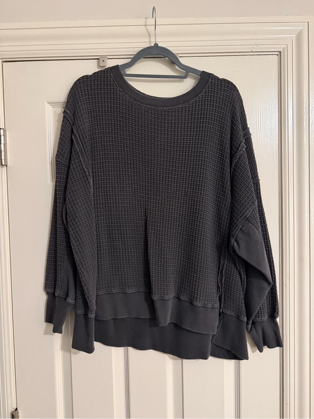 Aerie charcoal waffle knit pullover